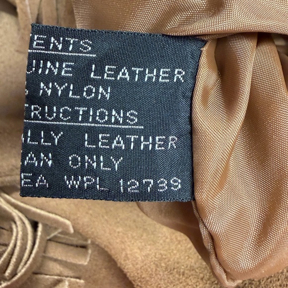 Vintage Burlington Tan Suede Fringe Jacket Size Small - Picture 8 of 8